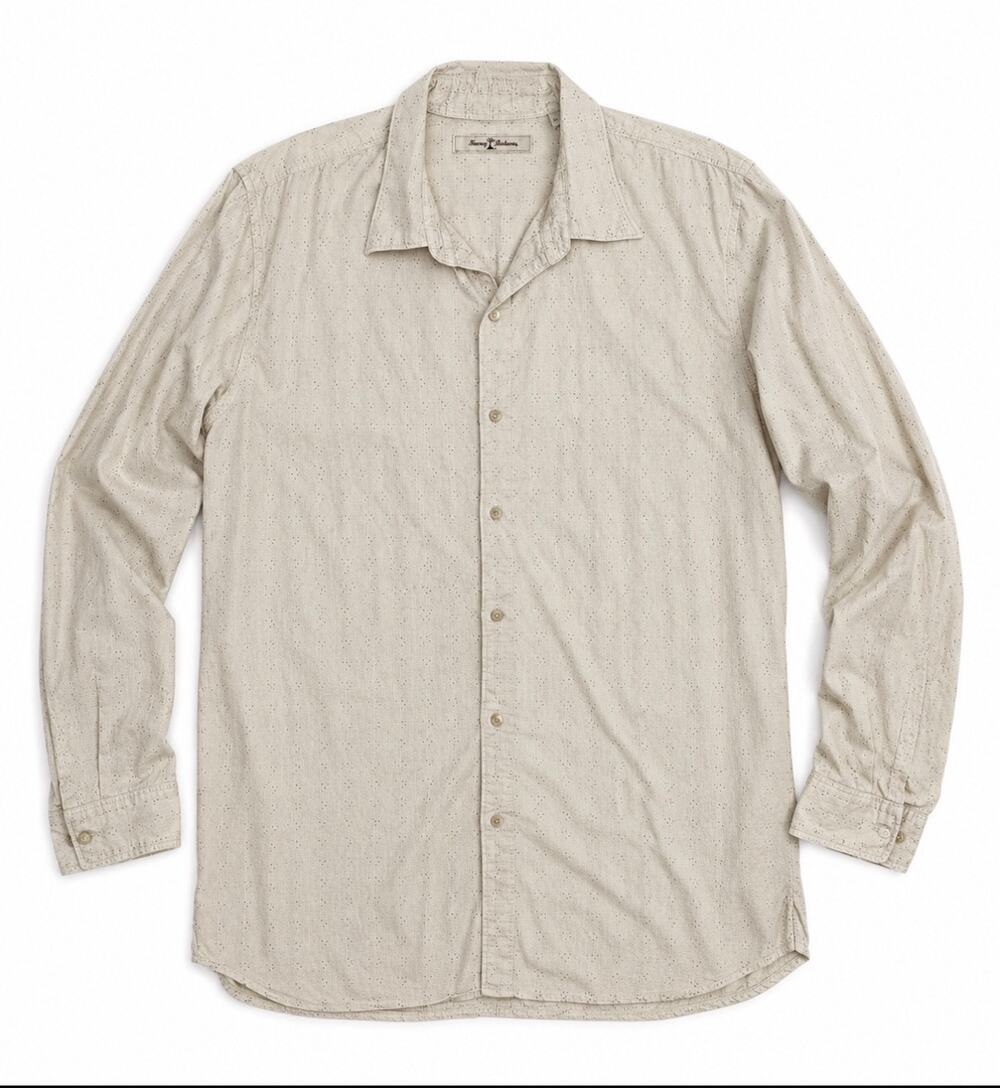 Tommy Bahama 100% Silk Button Down Shirt Mens size xxl neutral lightweight